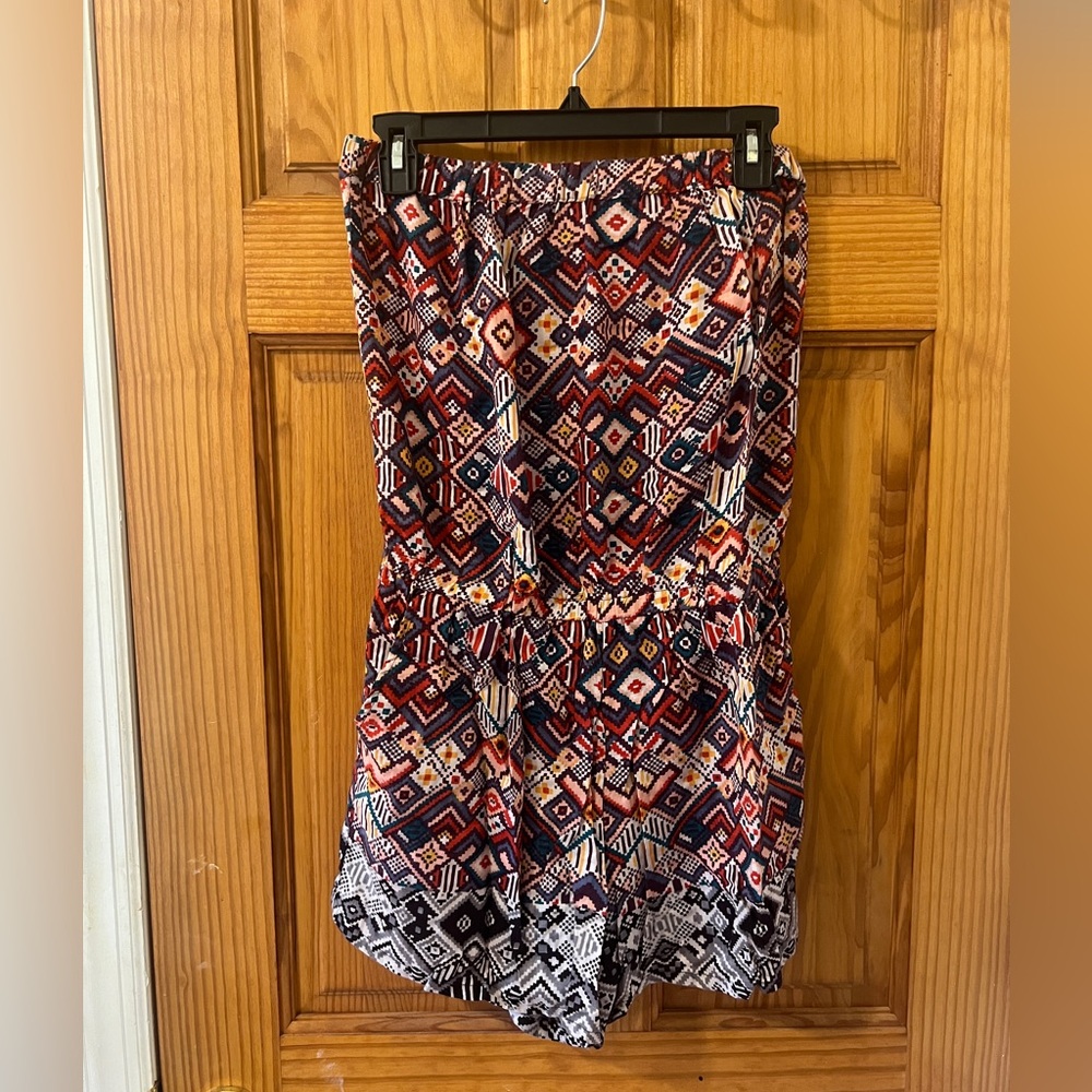 ANGIE Multi-colored Styled Romper Size: L